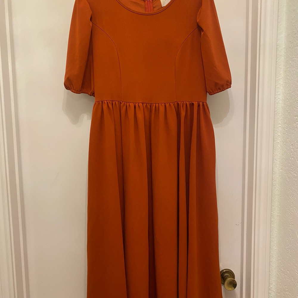 Jessakae Orange Midi Dress